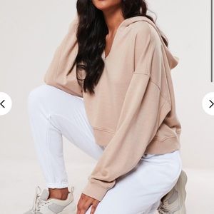 Petite oversized notch neck hoodie Missguided